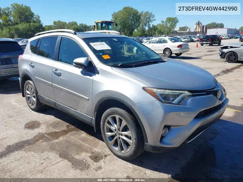 TOYOTA RAV 4 2016, VIN 2T3DFREV4GW442990