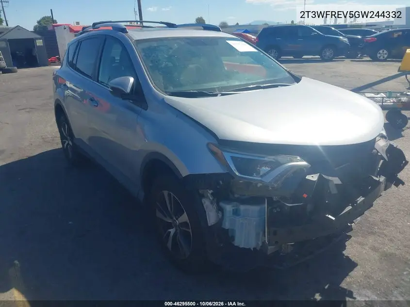 TOYOTA RAV 4 2016, VIN 2T3WFREV5GW244332