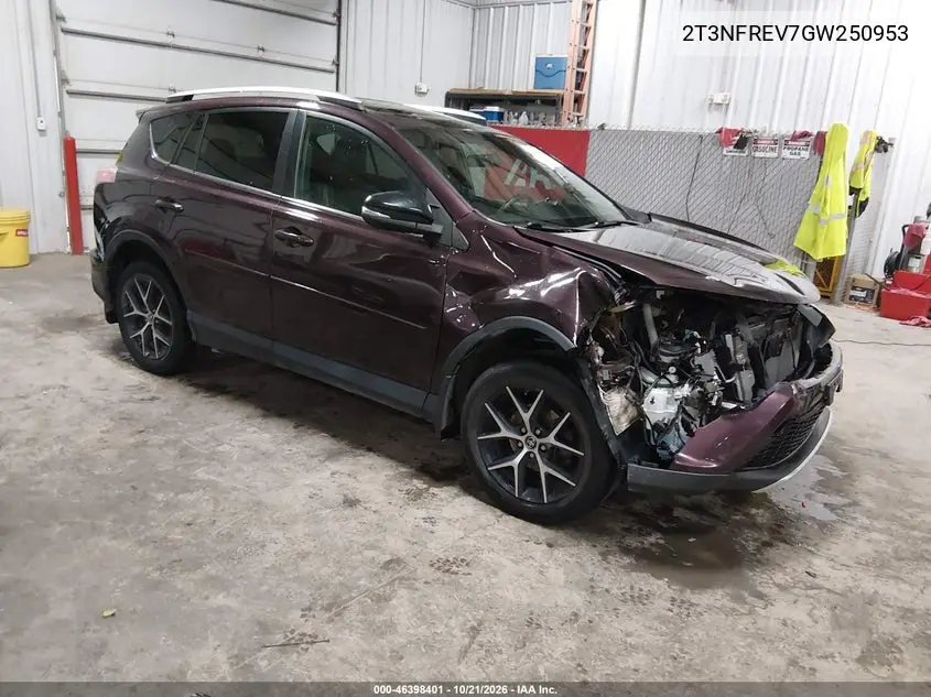 TOYOTA RAV 4 2016, VIN 2T3NFREV7GW250953