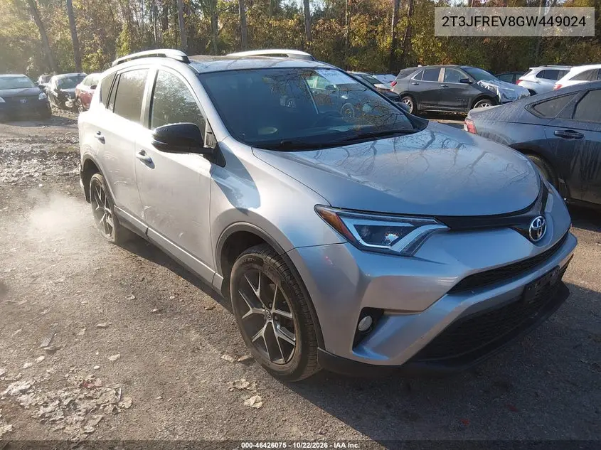 TOYOTA RAV 4 2016, VIN 2T3JFREV8GW449024