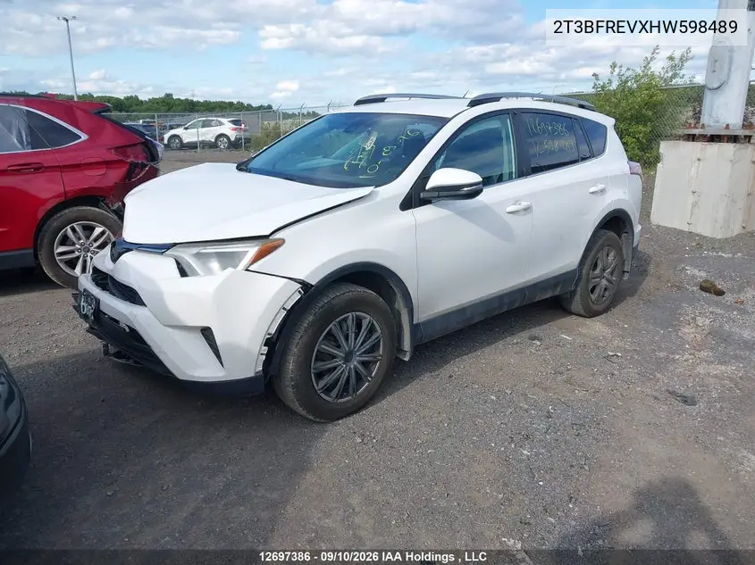 2017 TOYOTA RAV 4 VIN 2T3BFREVXHW598489 — фото 2