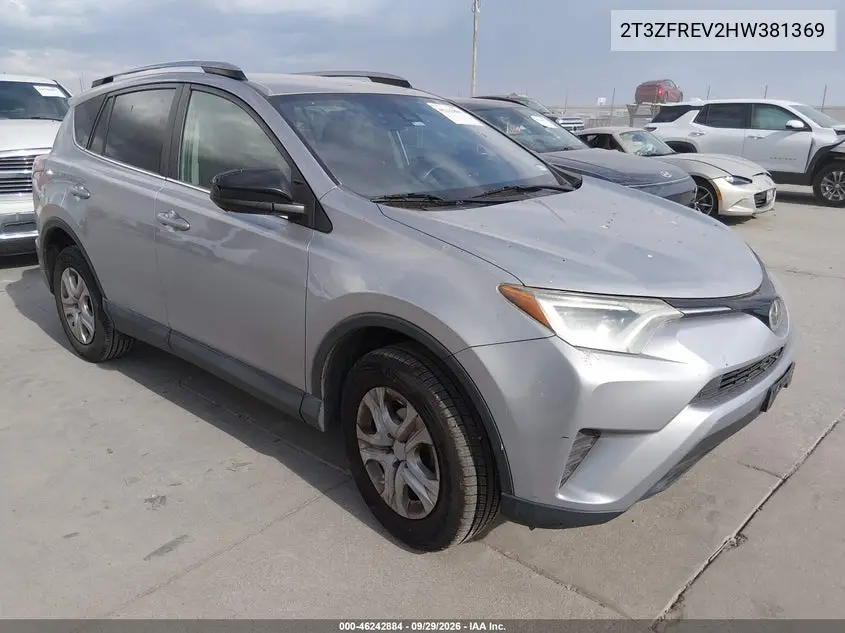 TOYOTA RAV 4 2017, VIN 2T3ZFREV2HW381369