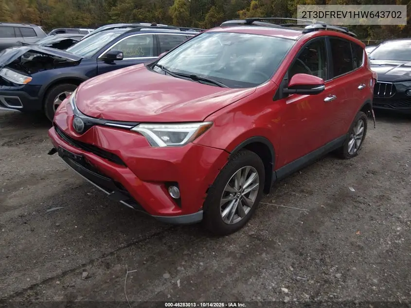 2017 TOYOTA RAV 4 VIN 2T3DFREV1HW643702 — фото 2