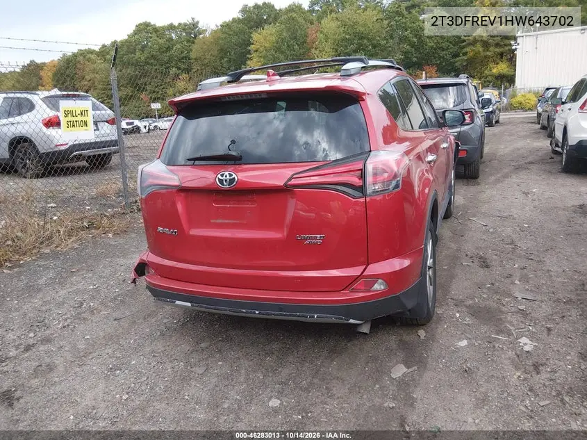 2017 TOYOTA RAV 4 VIN 2T3DFREV1HW643702 — фото 4
