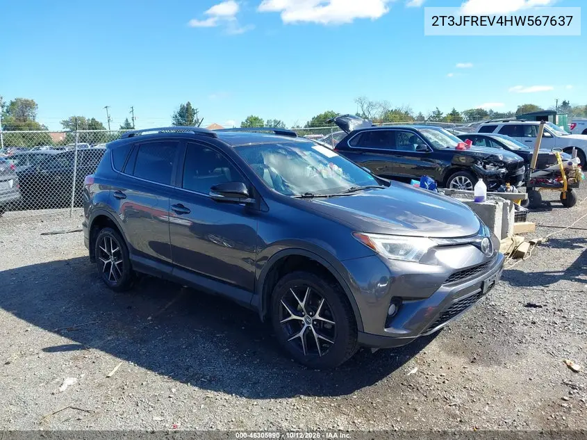 TOYOTA RAV 4 2017, VIN 2T3JFREV4HW567637