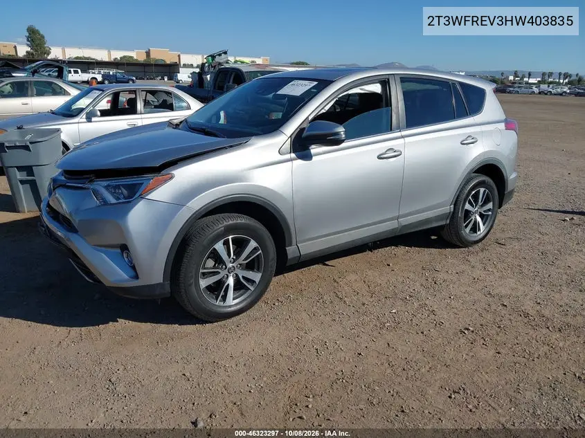 2017 TOYOTA RAV 4 VIN 2T3WFREV3HW403835 — фото 2