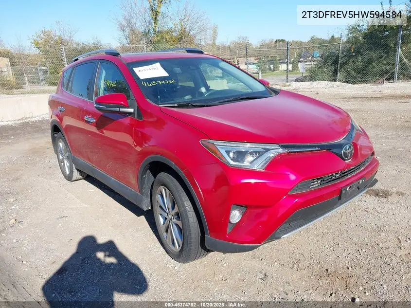 TOYOTA RAV 4 2017, VIN 2T3DFREV5HW594584
