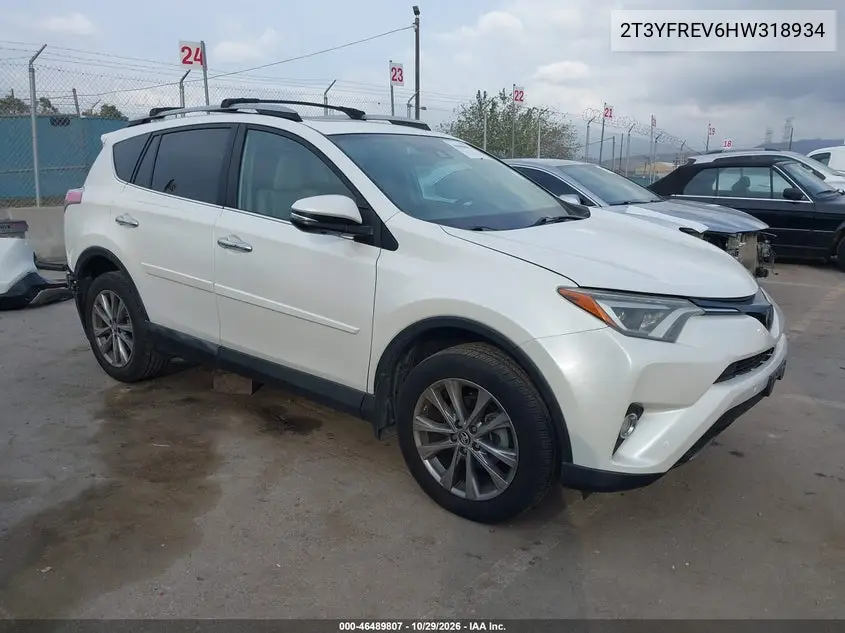 TOYOTA RAV 4 2017, VIN 2T3YFREV6HW318934