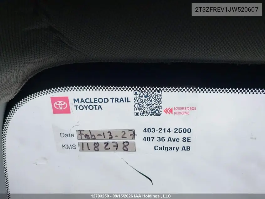 2018 TOYOTA RAV 4 VIN 2T3ZFREV1JW520607 — фото 22