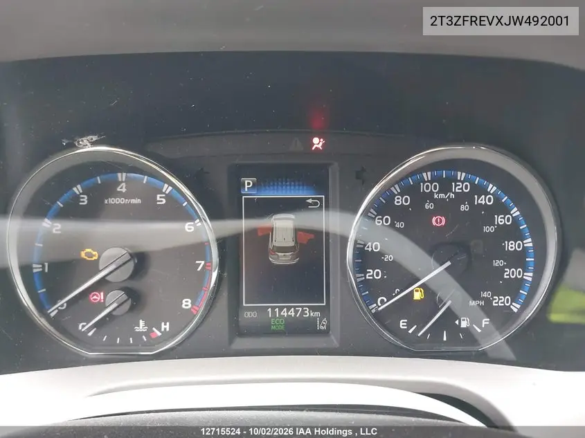 2018 TOYOTA RAV 4 VIN 2T3ZFREVXJW492001 — фото 7