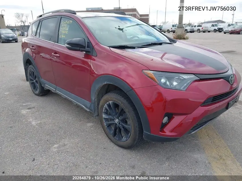 TOYOTA RAV 4 2018, VIN 2T3RFREV1JW756030