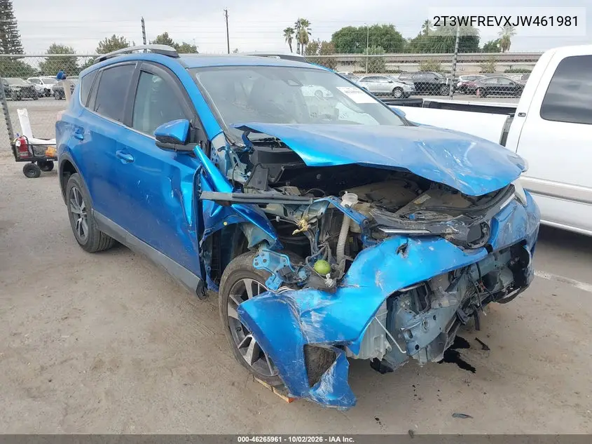 TOYOTA RAV 4 2018, VIN 2T3WFREVXJW461981
