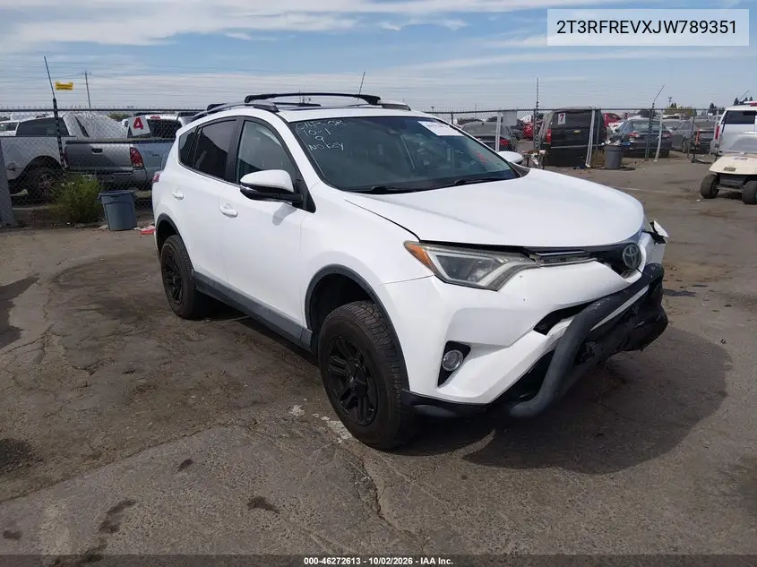 TOYOTA RAV 4 2018, VIN 2T3RFREVXJW789351