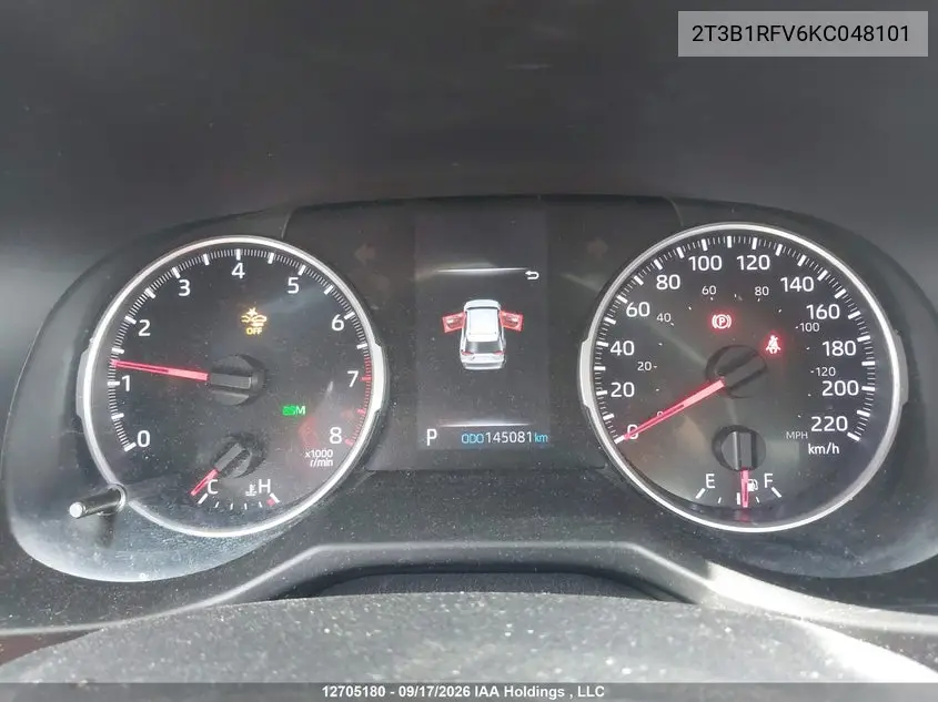 2019 TOYOTA RAV 4 VIN 2T3B1RFV6KC048101 — фото 7