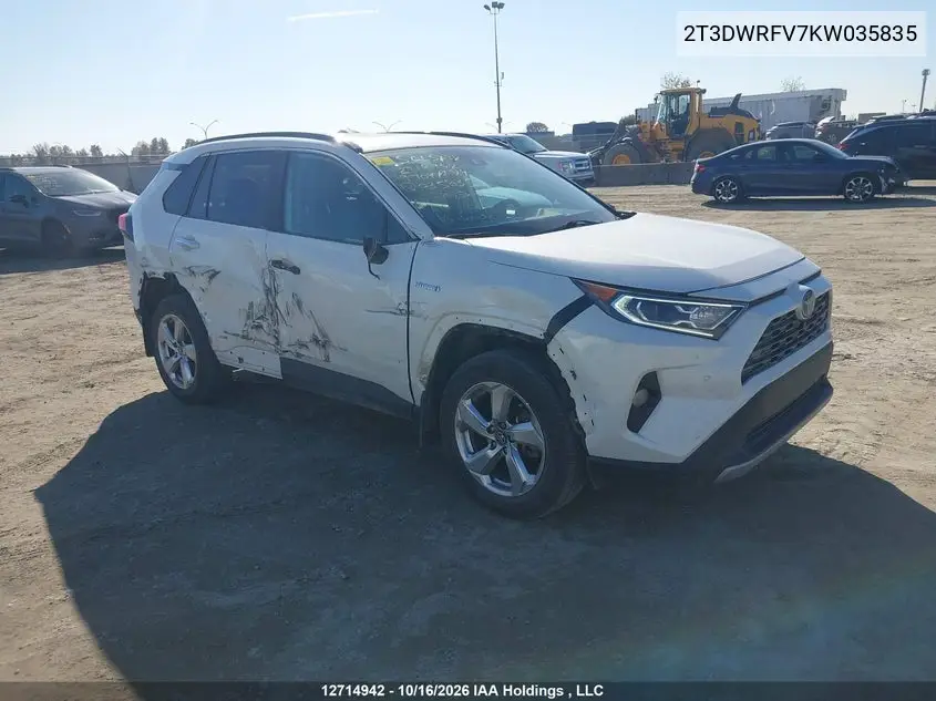 TOYOTA RAV 4 2019, VIN 2T3DWRFV7KW035835