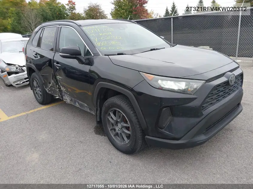 TOYOTA RAV 4 2019, VIN 2T3Z1RFV4KW020312