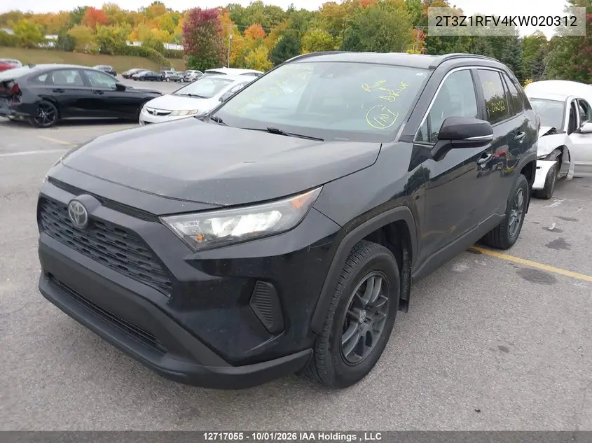 2019 TOYOTA RAV 4 VIN 2T3Z1RFV4KW020312 — фото 2