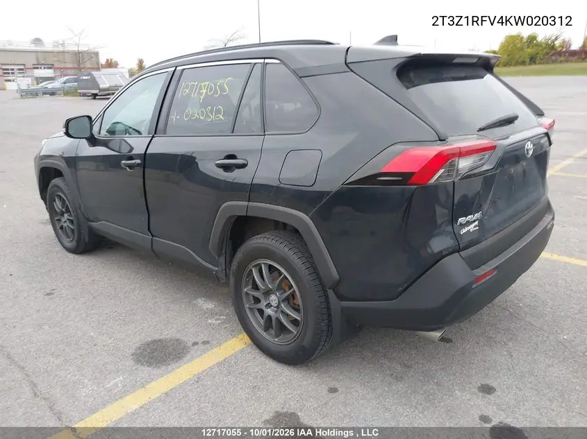 2019 TOYOTA RAV 4 VIN 2T3Z1RFV4KW020312 — фото 3