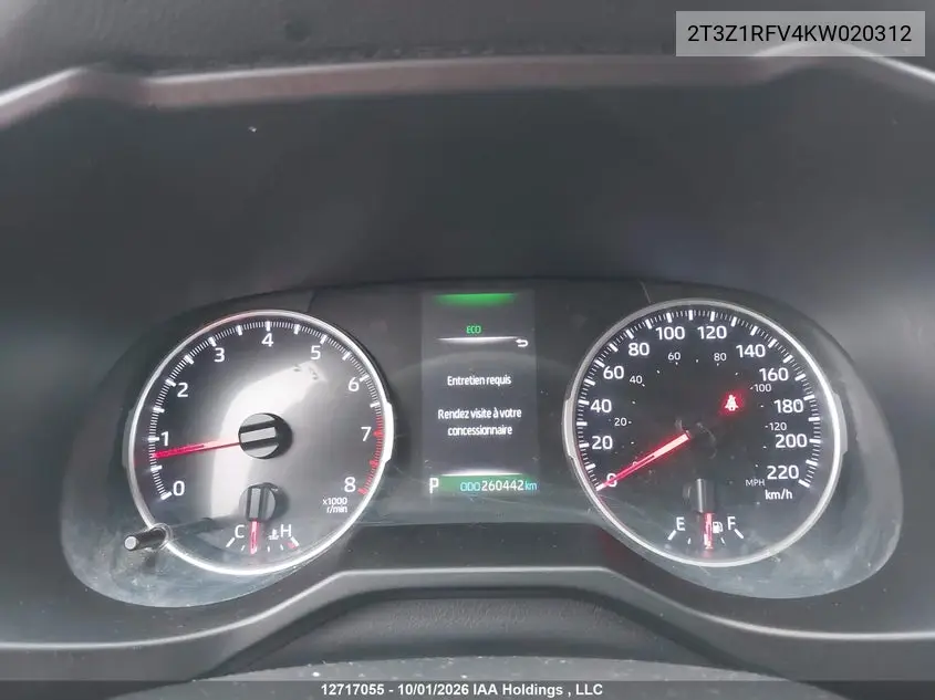 2019 TOYOTA RAV 4 VIN 2T3Z1RFV4KW020312 — фото 7