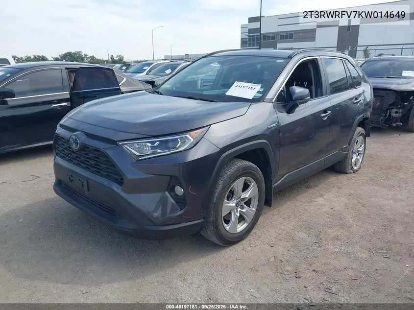 2019 TOYOTA RAV 4 VIN 2T3RWRFV7KW014649 — фото 2