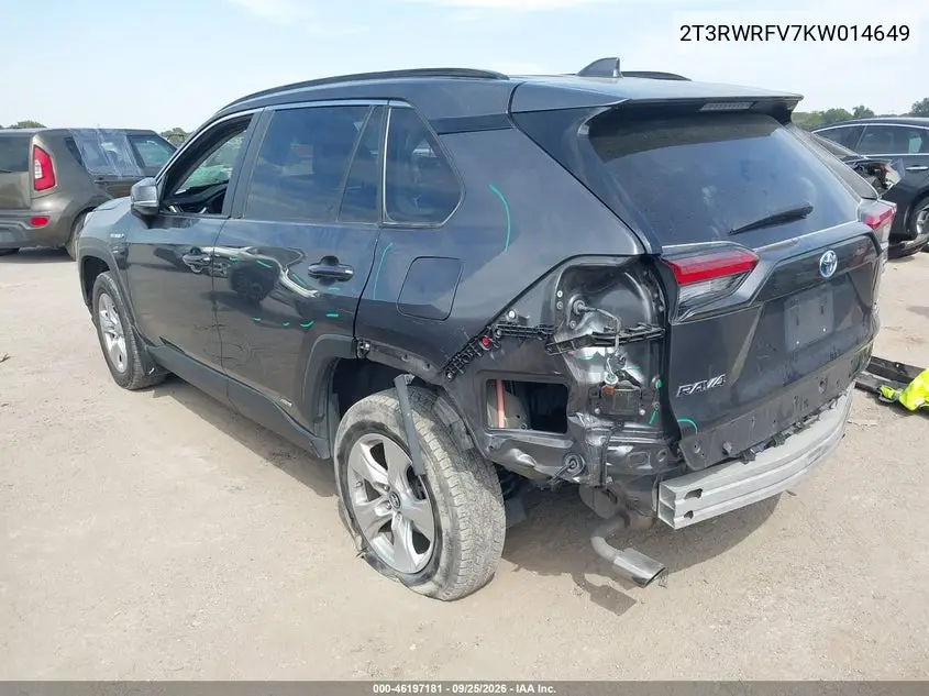 2019 TOYOTA RAV 4 VIN 2T3RWRFV7KW014649 — фото 3