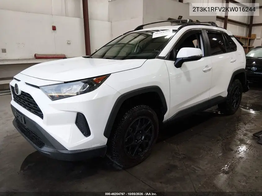 2019 TOYOTA RAV 4 VIN 2T3K1RFV2KW016244 — фото 2