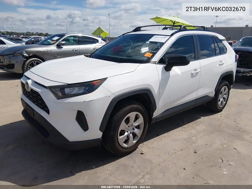 2019 TOYOTA RAV 4 VIN 2T3H1RFV6KC032670 — фото 2