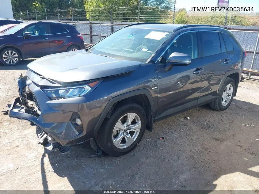 2019 TOYOTA RAV 4 VIN JTMW1RFV2KD035634 — фото 2