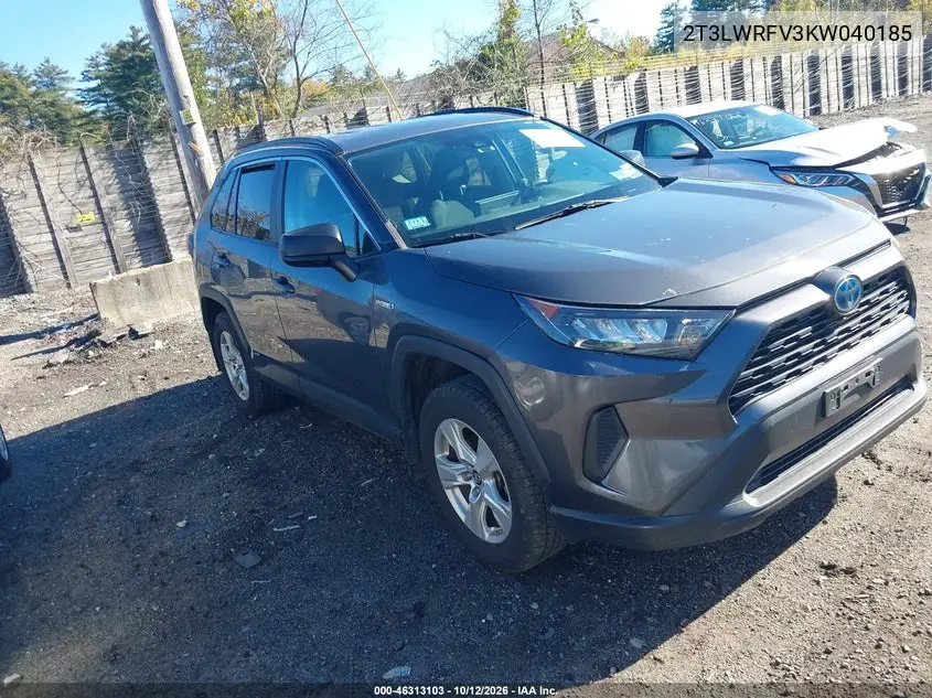 TOYOTA RAV 4 2019, VIN 2T3LWRFV3KW040185