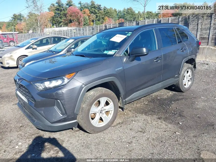 2019 TOYOTA RAV 4 VIN 2T3LWRFV3KW040185 — фото 2