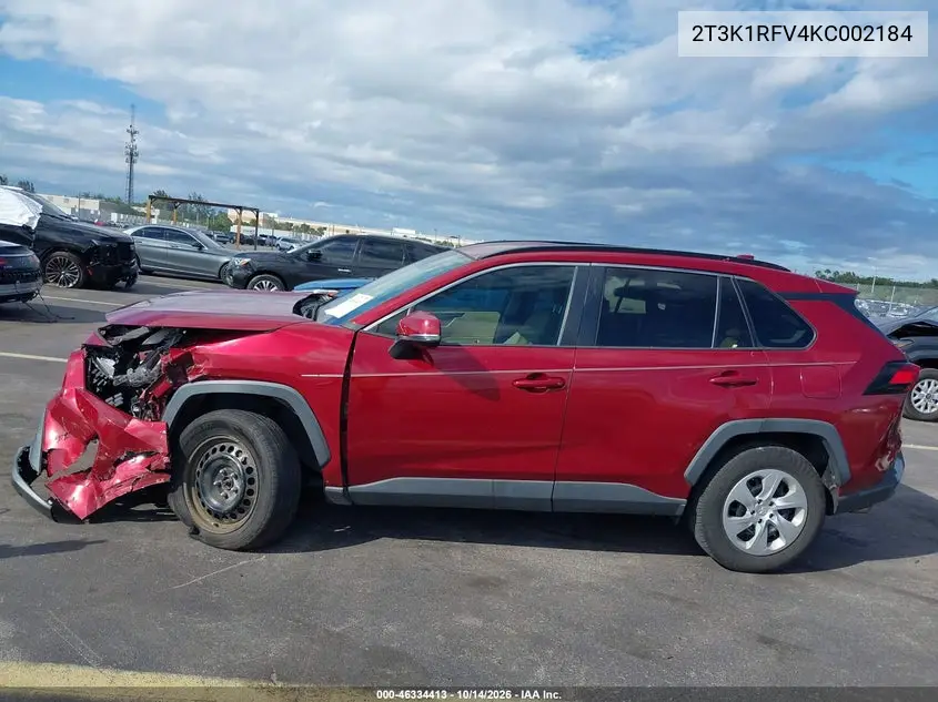 2019 TOYOTA RAV 4 VIN 2T3K1RFV4KC002184 — фото 14