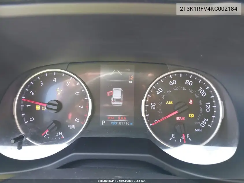 2019 TOYOTA RAV 4 VIN 2T3K1RFV4KC002184 — фото 7
