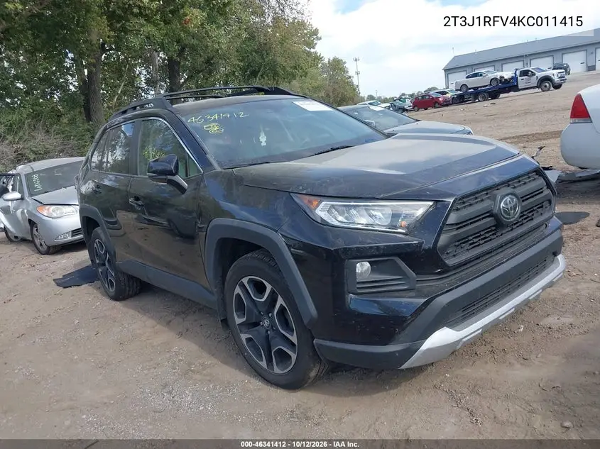 TOYOTA RAV 4 2019, VIN 2T3J1RFV4KC011415