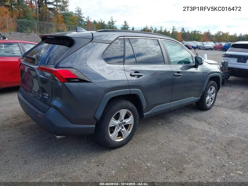 2019 TOYOTA RAV 4 VIN 2T3P1RFV5KC016472 — фото 4