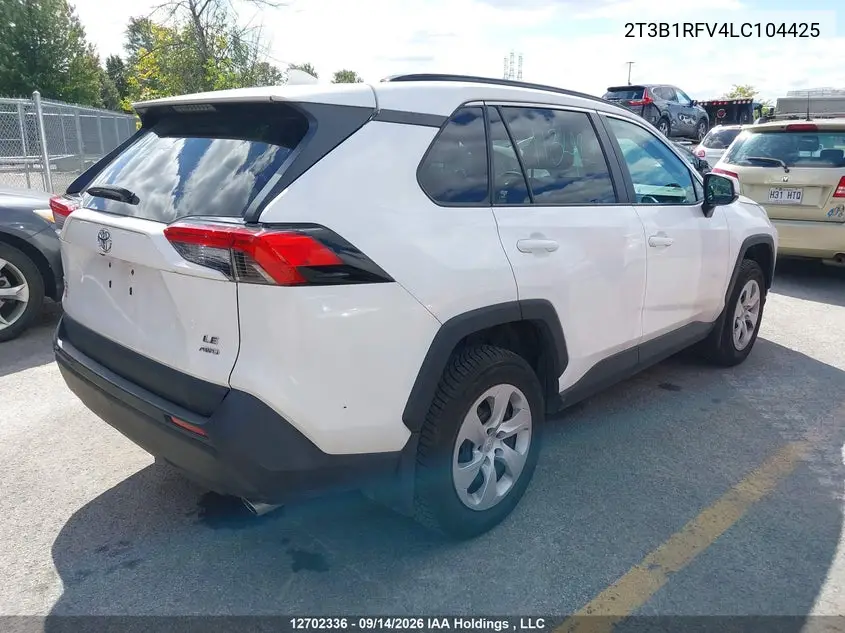 2020 TOYOTA RAV 4 VIN 2T3B1RFV4LC104425 — фото 4