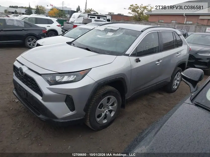 2020 TOYOTA RAV 4 VIN 2T3B1RFV3LC086581 — фото 2