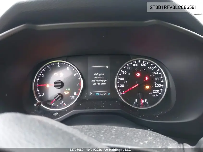 2020 TOYOTA RAV 4 VIN 2T3B1RFV3LC086581 — фото 7