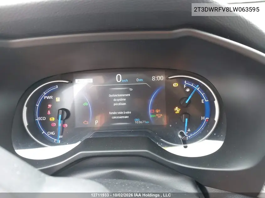 2020 TOYOTA RAV 4 VIN 2T3DWRFV8LW063595 — фото 7
