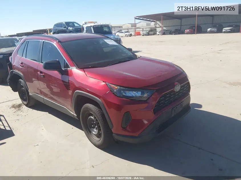 TOYOTA RAV 4 2020, VIN 2T3H1RFV5LW091726