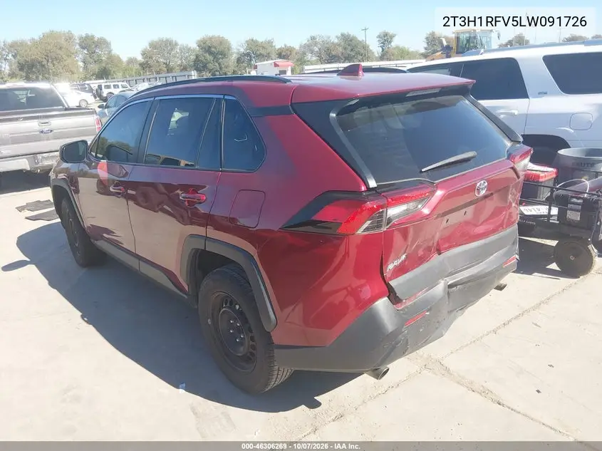 2020 TOYOTA RAV 4 VIN 2T3H1RFV5LW091726 — фото 3