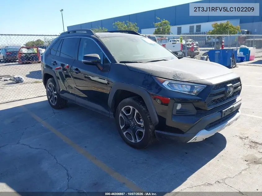 TOYOTA RAV 4 2020, VIN 2T3J1RFV5LC102209