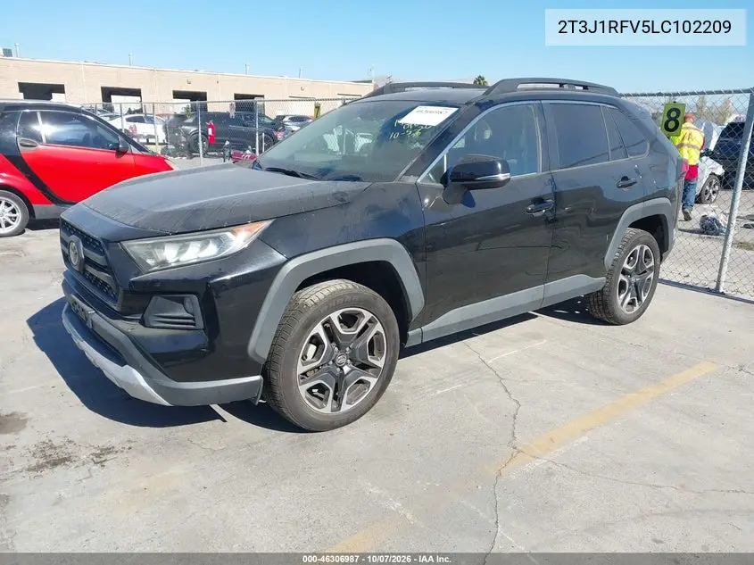 2020 TOYOTA RAV 4 VIN 2T3J1RFV5LC102209 — фото 2