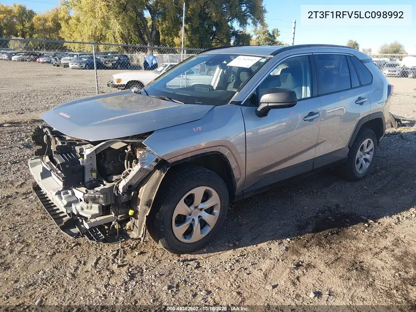 2020 TOYOTA RAV 4 VIN 2T3F1RFV5LC098992 — фото 2