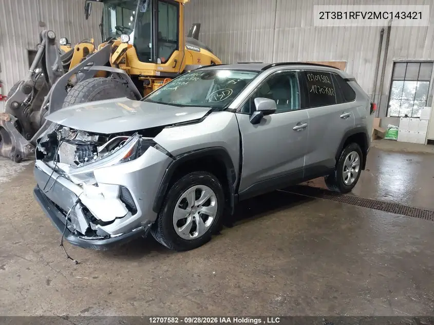 2021 TOYOTA RAV 4 VIN 2T3B1RFV2MC143421 — фото 2