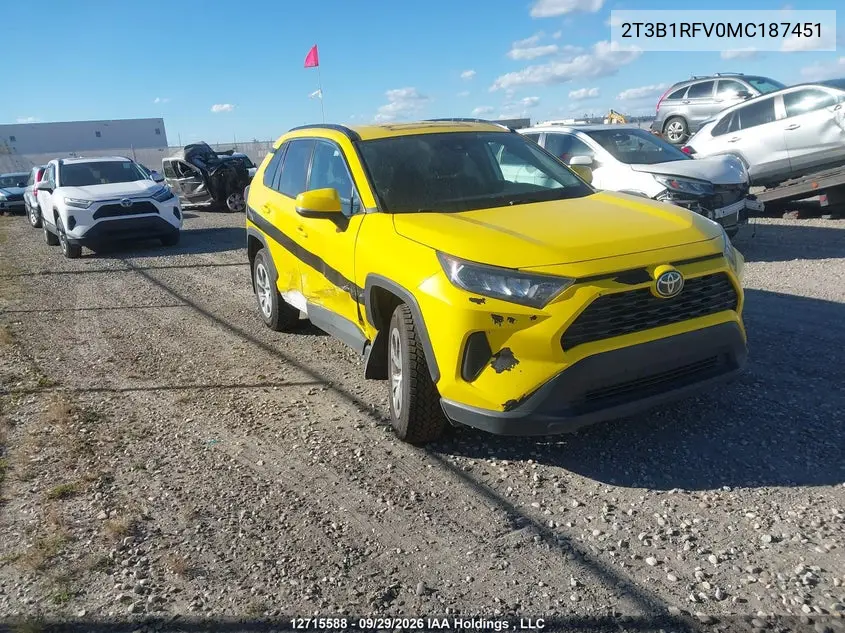 TOYOTA RAV 4 2021, VIN 2T3B1RFV0MC187451