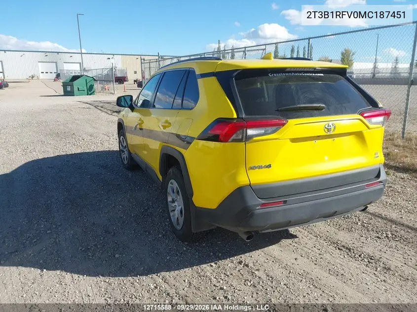2021 TOYOTA RAV 4 VIN 2T3B1RFV0MC187451 — фото 3