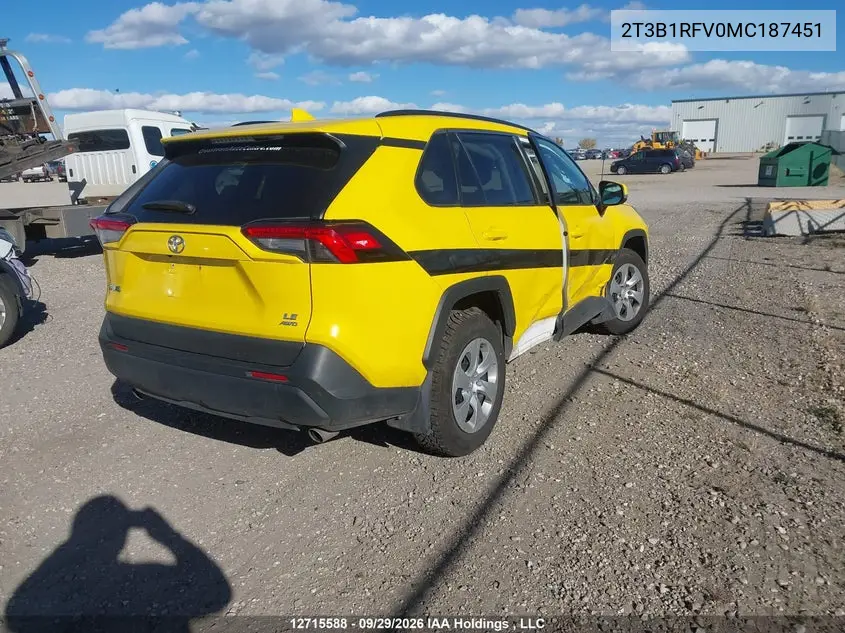 2021 TOYOTA RAV 4 VIN 2T3B1RFV0MC187451 — фото 4