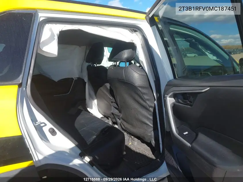 2021 TOYOTA RAV 4 VIN 2T3B1RFV0MC187451 — фото 8