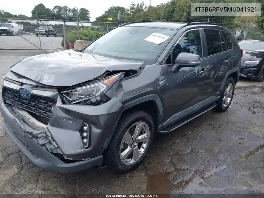 2021 TOYOTA RAV 4 VIN 4T3B6RFV5MU041921 — фото 2