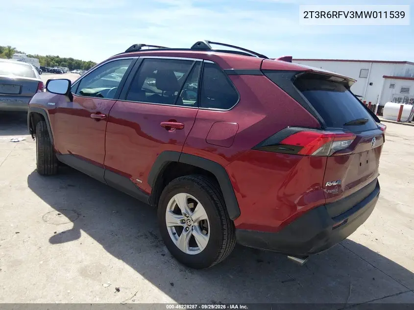 2021 TOYOTA RAV 4 VIN 2T3R6RFV3MW011539 — фото 3